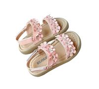 HOT1950s Girls Sandals Comfortable Flat Ankle Strap Shoes Flower Princess Style With Soft Sole Open Toe Beach Sandals Wide Fit Loose Fit Footwear Summer Roman Casual Shoes