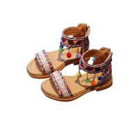 HOT1950s Girls Sandals Leather Walking Soft Sole Sandals Open Toe Comfortable Flat Ankle Strap Wide Fit Shoes Princess Cute Outdoor Breathable Casual Beach Summer Shoes