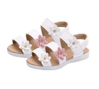 HOT1950s Girls Shoes Soft Sole Three Flowers Open Toe Princess Flower Summer Beach Shoes Ankle Strap Wide Fit Cute Casual Lightweight Flat Footwear Outdoor Breathable Sandals