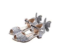 HOT1950s Girls Shoes Solid Color Ankle Strap Casual Mary Jane Strap Sandals Leather High Heels Sandals Pearl Bow Princess Style Temperament Womens Childrens Elegant Dance Shoes