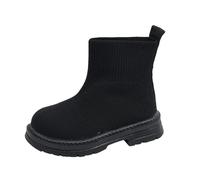 HOT1950s Girls Shoes Solid Color Non-slip Sole Outdoor Boots Thick Short Outdoor Soft Soled Ankle Shoes Comfortable Pull On Low Flat Heel Footwear Wide Fit Breathable Loose Shoes