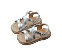 HOT1950s Girls Shoes Summer Leather Walking Soft Sole Sandals Open Toe Comfortable Flat Ankle Strap Wide Fit Sandals Princess Cute Outdoor Breathable Casual Beach Shoes