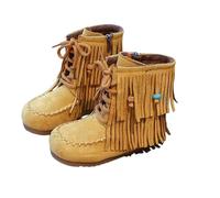 HOT1950s Kids Boots Soft Sole Comfortable Flat Shoes Bow Flower Princess Argyle Wide Fit Shoes Solid Leather Outdoor Breathable Footwear Non-Slip Walking Boots for Wedding Party