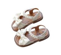 HOT1950s Kids Shoes Butterfly Pearl Crystal Bling Princess Sandals with Buckle Strap Wide Fit Open Toe Footwear Soft Sole Loose Fit Casual Flat Sandals Toddlers Kids Birthday Shoes