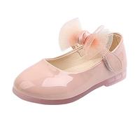 HOT1950s Kids Shoes Girls Ankle Strap Soft Princess Knot Mary Jane Strap Summer Sandals Solid Color Leather Flat Fit Casual Shoes Comfortable Loose School Uniform Footwear for Wedding Party
