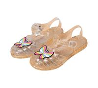 HOT1950s Kids Sparkly Shoes Soft Sole Butterfly Princess Shoes with Buckle Strap Open Toe Breathable Hollow Roman Beach Sandals Casual Outdoor Lightweight Summer Sandals