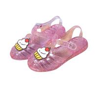 HOT1950s Kids Sparkly Shoes Soft Sole Butterfly Princess Shoes with Buckle Strap Open Toe Breathable Hollow Roman Beach Sandals Casual Outdoor Lightweight Summer Sandals