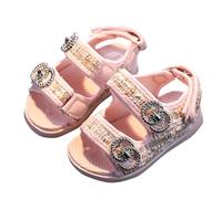 HOT1950s Kids Summer Sandals Anti-Slip Open Toe Adjustable Walking Shoes Soft Sole Straight Strap Beach Sandals Wide Fit Lightweight Footwear Comfortable Flat Shoes