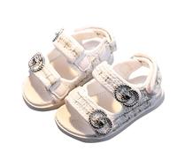 HOT1950s Kids Summer Sandals Anti-Slip Open Toe Adjustable Walking Shoes Soft Sole Straight Strap Beach Sandals Wide Fit Lightweight Footwear Comfortable Flat Shoes