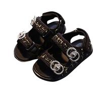 HOT1950s Kids Summer Sandals Anti-Slip Open Toe Adjustable Walking Shoes Soft Sole Straight Strap Beach Sandals Wide Fit Lightweight Footwear Comfortable Flat Shoes