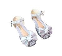 HOT1950s Mary Jane Shoes Leather Casual Children's Bow Soft Sole Sandals Ankle Strap Princess Crystal Pearl Low Heels Shoes Sparkly Cosplay Dance Footwear for Wedding School Party