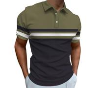 HOT1950s Men's Polo Shirts Short Sleeve Print Collared Trendy Polo Shirt Pullover Casual Summer Tops Button Down Lightweight T-Shirt Oversized Comfortable Tops for Office Work