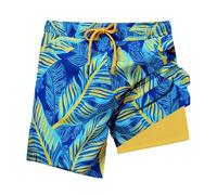 HOT1950s Men's Swim Shorts & Trunks with Compression Liner Quick Dry Swimming Trunks with Pockets Summer Hawaiian Swim Shorts 4-Way Stretch Swimwear for Men Holiday