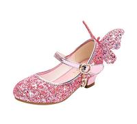 HOT1950s Sparkly Shoes for Kids Low Heeled Crystal Bling Leather Girls Sandals with Buckle Strap Block Mary Jane Strap Princess Shoes Soft Sole Fit Casual Cosplay Dance Footwear