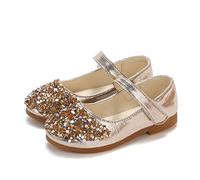 HOT1950s Sparkly Shoes for Kids Princess Flat Crystal Leather Mary Jane Strap Sandals Ankle Strap Comfortable Footwear Sequin Party Wedding Birthday Dress Cosplay Shoes for Toddlers Kids