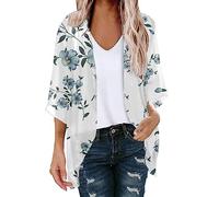 HOT1950s Sun Projection Floral Jacket Women's Chiffon Cardigan Womens Summer Shawls And Wraps Shrugs Women Sweater Jacket Short Printed Women Mesh Long Sleeve Shawl Ladies Capes Loose Shawl