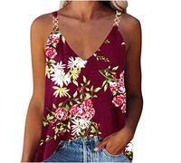 HOT1950s Women Tank Top White Boobtube Top Women Summer Floral Shirt Womens Vest Tops Size 12 V Neck Cropped Top Ribbed Knit Tops Vest Tops Women UK Multipack