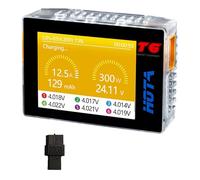 HOTA T6 Smart Battery Charger, 300W XT60/PD Dual Input, 1-6S Lipo Battery Portable Charger, 15A Compact RC Car Charger Support PD3.0 and QC Fast Charging Protocols with Muti-Language