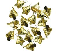 Hotaden 20 Pcs Xmas Mini Gold Jingle Bells Ornaments Decorations for Home Christmas Xmas Tree Decorative Craft