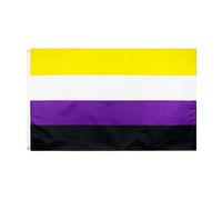 Hotaden 3x5 Ft Non-Binary Pride Flag - Vivid Color UV Fade Resistant Double Stitched NB Polyester with Brass Grommets