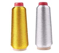 Hotaden Gold and Silver Embroidery Threads Computer Cross Stitch Thread 3000m Sewing Thread Line Textile Metallic Yarn Woven Line