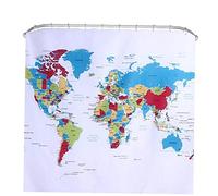 Hotaden World Map Pattern Shower Curtains Bathroom Curtain Waterproof Bathing Shower Curtain for Bathroom