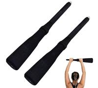 Hotainoys 2Pcs Indian Clubs 2.2 lbs Weighted Workout Bar Reusable Plastic Weighted Bars with Ergonomical Grip for Kids Women Exercise Training Upper Body Black Club For Exercise