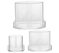 Hotainoys 3PCS Clear Plant Pots with Drainage 4/6/8 Inch Clear Nursery Pots with Saucer, Acrylic Plant Pot for Indoor Outdoor Transplanting Succulents Cuttings Seedlings with Drainage