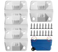 Hotainoys 4Pcs Cooler Hinges Replacement Heavy-Duty Flexible Cooler Hinges Pre-Drilled with Screws White Strew-Installation Repair Kit Plastic