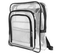 Hotainoys Clear Backpack Large Capacity Anti-Static PVC Cleanroom Backpack with Adjustable Strap for School, Work Clear for Work White