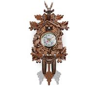 Hotainoys Cuckoo Clocks for Wall, Wooden Pendulum Clock, Vintage Bird Clock with Adjustable Button, Battery Operated Hanging Cuckoo Pendulum for Living Room Decor