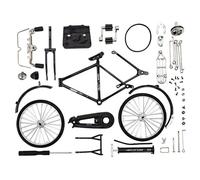 Hotainoys DIY Bicycles Model Scale, 51Pcs 1:10 Simulation Retro Alloy Mini Bicycles Model, Iron Art Mini Bike with Inflator and Briefcase Tabletop Ornament Christmas Miniature Bicycle