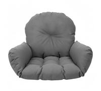 Hotainoys Egg Chair Cushion Replacement, Thickened & Oversized Hanging Chair Cushion with Breathable Cotton Linen Cover, Soft PP Cotton Fill for Egg Swing, Patio Basket, Dark Grey