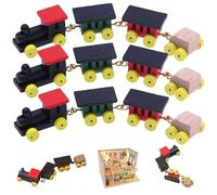 Hotainoys Miniature Train Set, 3 Set Simulation Doll House Steam Train, Natrual Wooden Mini Dollhouse Miniatures, Safe Miniature Pretend Toys for Kids Dollhouse Accessories