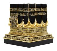 Hotainoys Ramadan Decor, 5x4 Spiritual Resin Eid Decorations Kaaba Replica Model Islamic Ornament for Ramadan, Weddings, Housewarming, Gold Decor