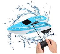 Hotainoys RC Boat Mini Electronic Funny Waterproof Racing Boats Toy with Remote Control Children Toys(No Battery) Blue lake toys