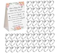 Hotainoys Ring Game Bridal Shower - Put a Ring on It Bridal Shower Game with 60 Metal Rings & Elegant Instruction Sign for Wedding Party, Engagement Party Fun