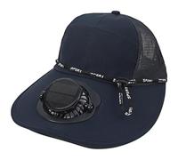 Hotainoys Solar Fan Hat, Navy Blue Solar Powered Fan Hat, Usb Rechargeable Baseball Cap Men With 360° Rotating - 1000mah Battery For Outdoor Sun Protection