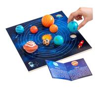 Hotainoys Solar System Model Board, Solar System for Kids 36 Month+ with 3D Planets Models & Instruction Montessori Toy Educational Toys for Boys Girls Birthday Puzzle