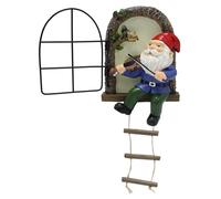 Hotainoys Tree Gnomes Decorations Outdoor, Glow in The Dark Tree House Accessories - Cute Resin Elf Figurine Playing Violin, Yard Decorations for Patio Lawn Garden Stump Gnome Outdoor