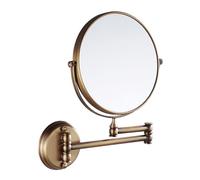 Hotainoys Wall Mounted Makeup Mirror 8" Brass Double-Sided Normal & 3X Makeup Mirror with Folding Arm for Bathroom, Vanity, Shaving Wall Mount Magnifying