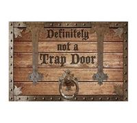 Hotainoys Welcome Matt Outdoor, Definitely Not A Trap Door - Funny Welcome Mat 20x31.5 Mat Polyester Non-Slip Humor Porch Decor for Indoor and Outdoor Warm House Decor Funny Door