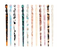 Hotalisona Hair Sticks 12 Pieces Acetate Tortoise Shell French Hair Pin Chinese Hair Sticks Chopsticks for Styling for Women Girls
