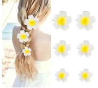 Hotalisona Hawaiian Flower Hair Clips Hawaiian Flower Hibiscus Tropical Plumeria Hair Clips Accessories for Women 3Sizes 6PCS
