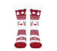 HOTANJI Christmas Slipper Socks, Fluffy Socks Womens with Anti-Slip Dots, Warm Cozy Soft Winter Thermal Bed Home Sleeping Socks for Women Ladies Girls, Xmas Gifts for Mum Sister
