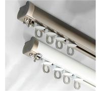 1-6m Ceiling Or Wall Mount Curtain Track Aluminium Curtain Poles Heavy-Duty Curtain Rail For Living Room Bedroom Room Divider(White-Ceiling,130cm/4.3ft)