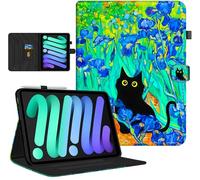 HOTART iPad Air 13 Inch Case M2 2024 & iPad Pro 12.9 Case 6th/5th/4th/3rd Gen with Pencil Holder, Adjustable Stand, Magnetic Closure, Card Slots, Auto Wake Sleep, Irises Cat