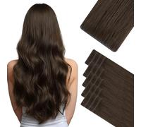 Hotbanana Invisi Edge Tape in Hair Extensions Human Hair, 16inch 50g 20pcs Chocolate Brown Invisible Tape in Extensions Straight Seamless Real Remy Hair Injected