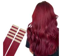 hotbanana Tape in Hair Extensions, 16 Inch 10pcs 25g Jet Black to Burgundy Tape Hair Extensions Straight Remy Human Hair Tape in Extensions