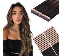 Hotbanana Tape in Hair Extensions, Balayage Dark Brown to Chestnut Brown 16 Inch 50g 10pcs, Wide Tape in Extensions Human Hair Real Remy Invisible Tape-ins Silky Straight Skin Weft Folding Wear
